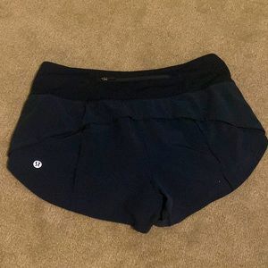 Navy Blue Lululemon Speed Up Shorts
